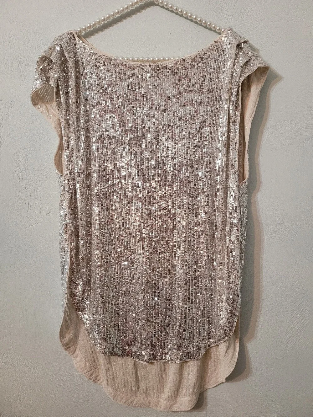 Free People Oversized Shime Sequin Stylish Tunic Top!